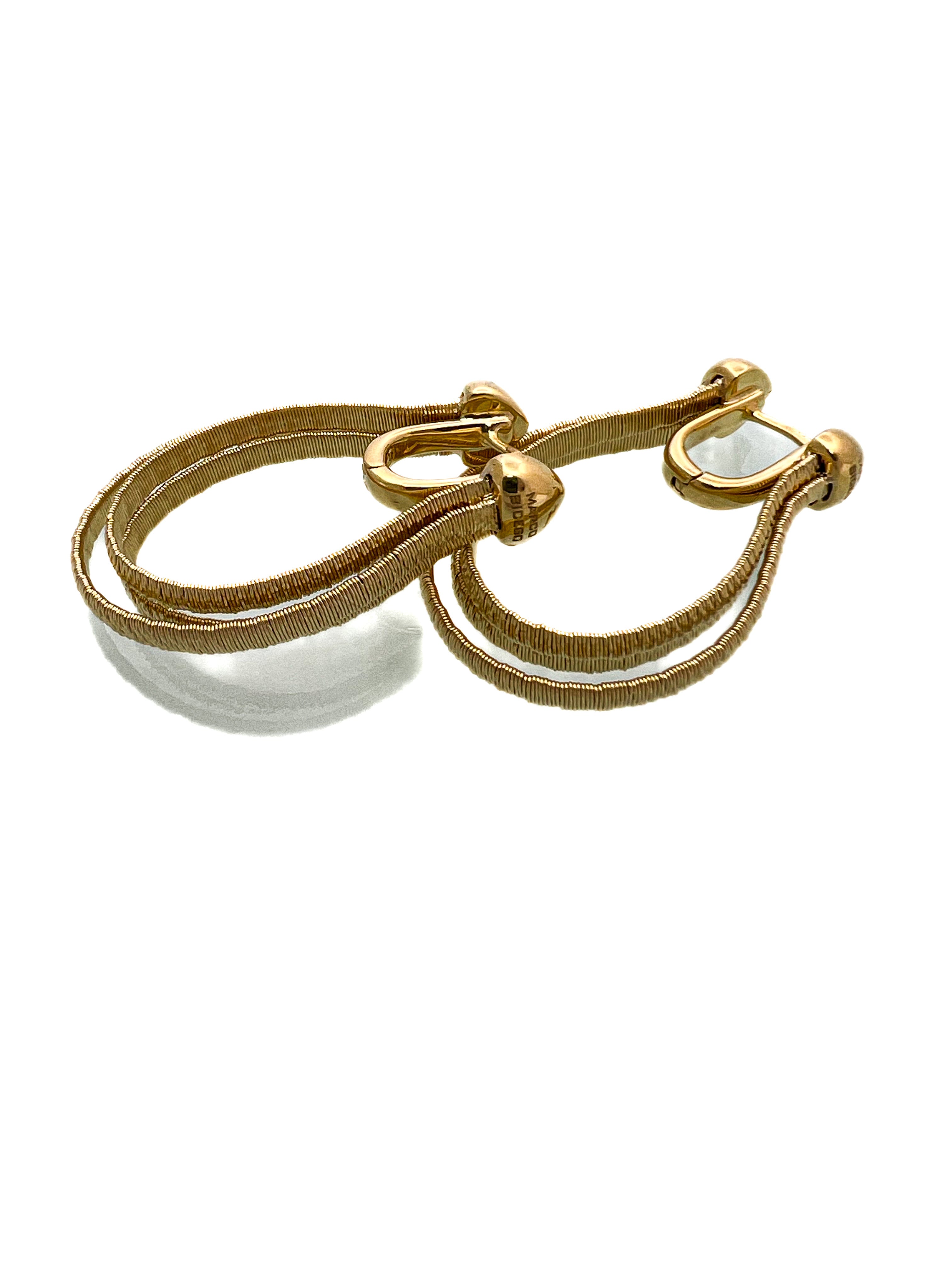 עגילי רצועות זהב 18 קארט