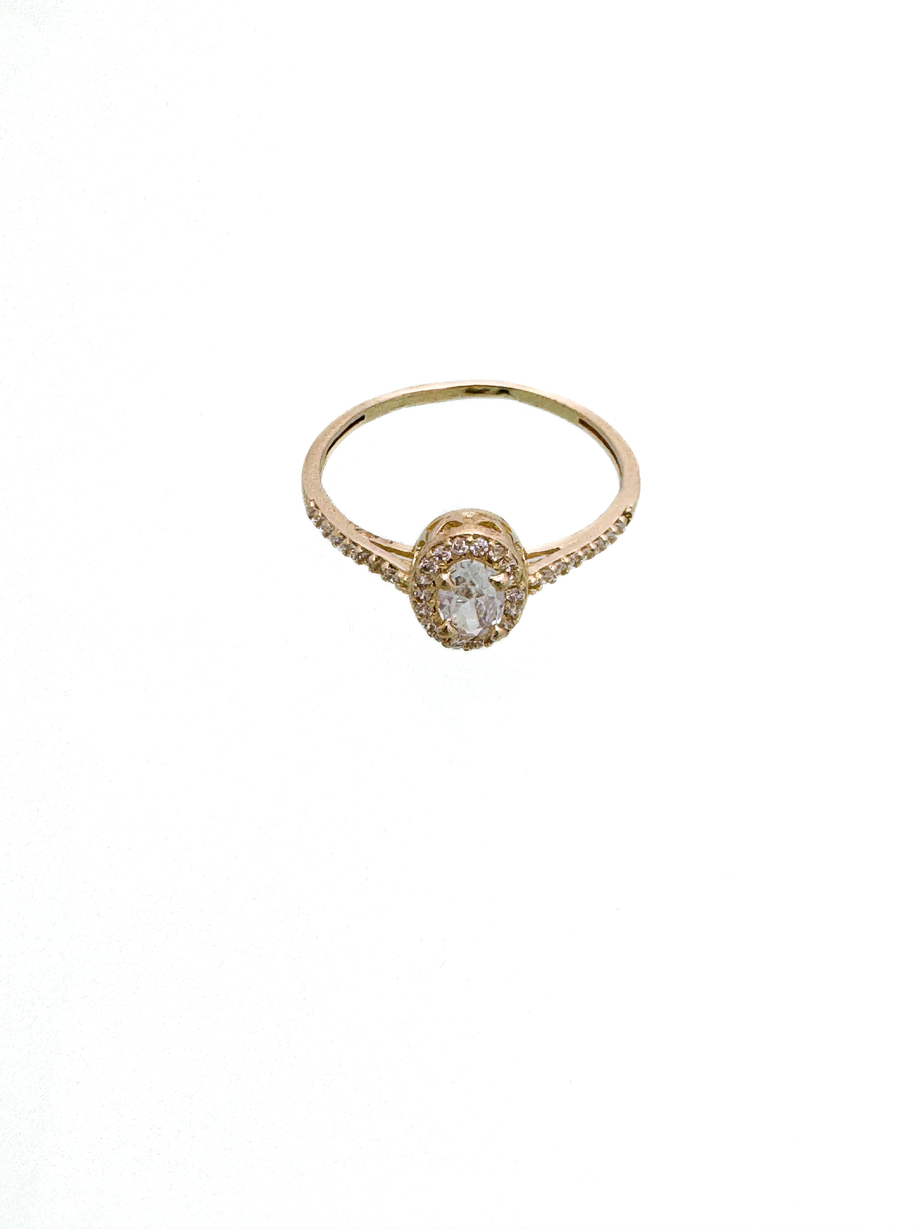 טבעת זירקונים זהב 14 קארט