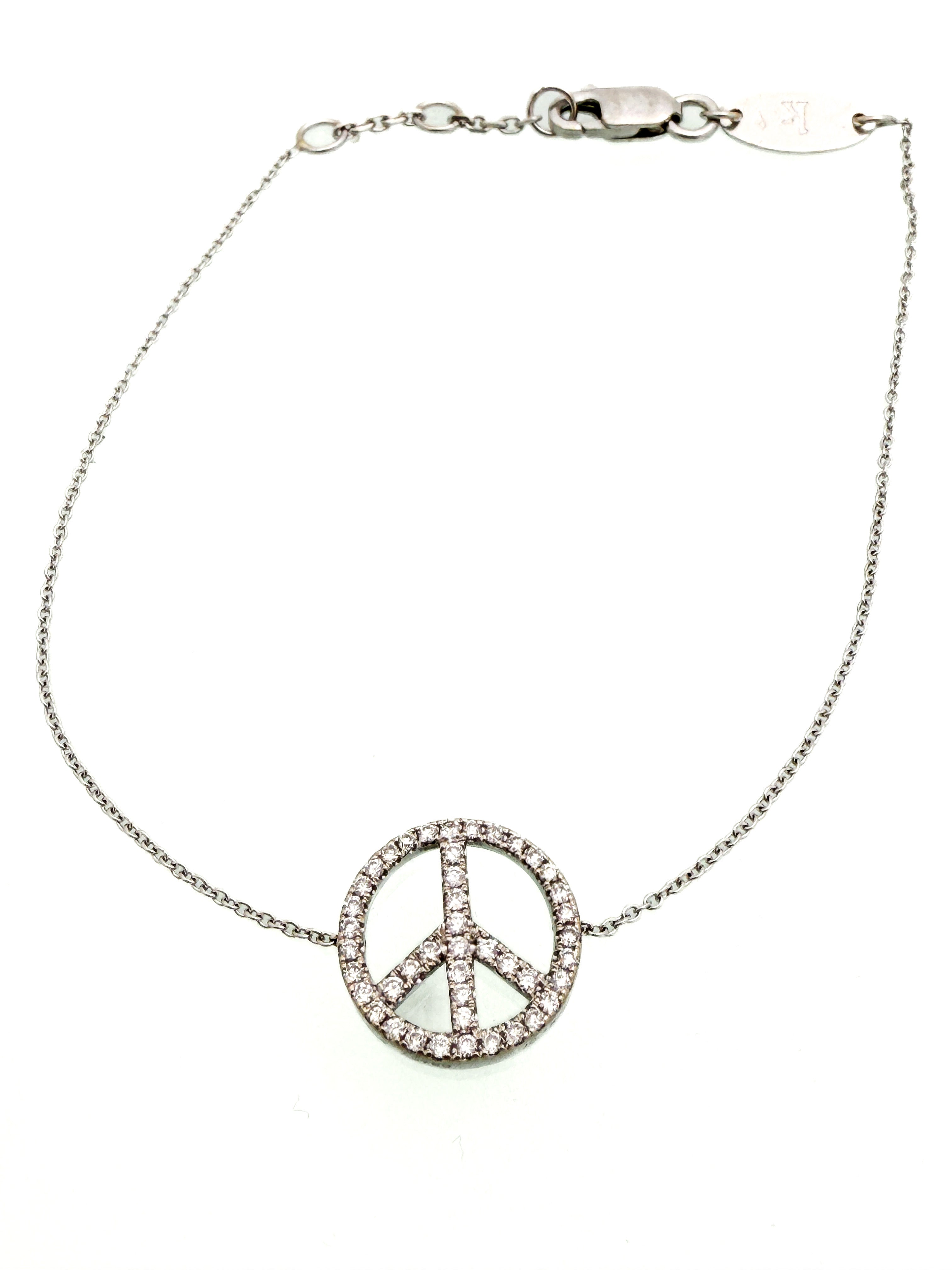 צמיד פיס משובץ יהלומים 18 קארט