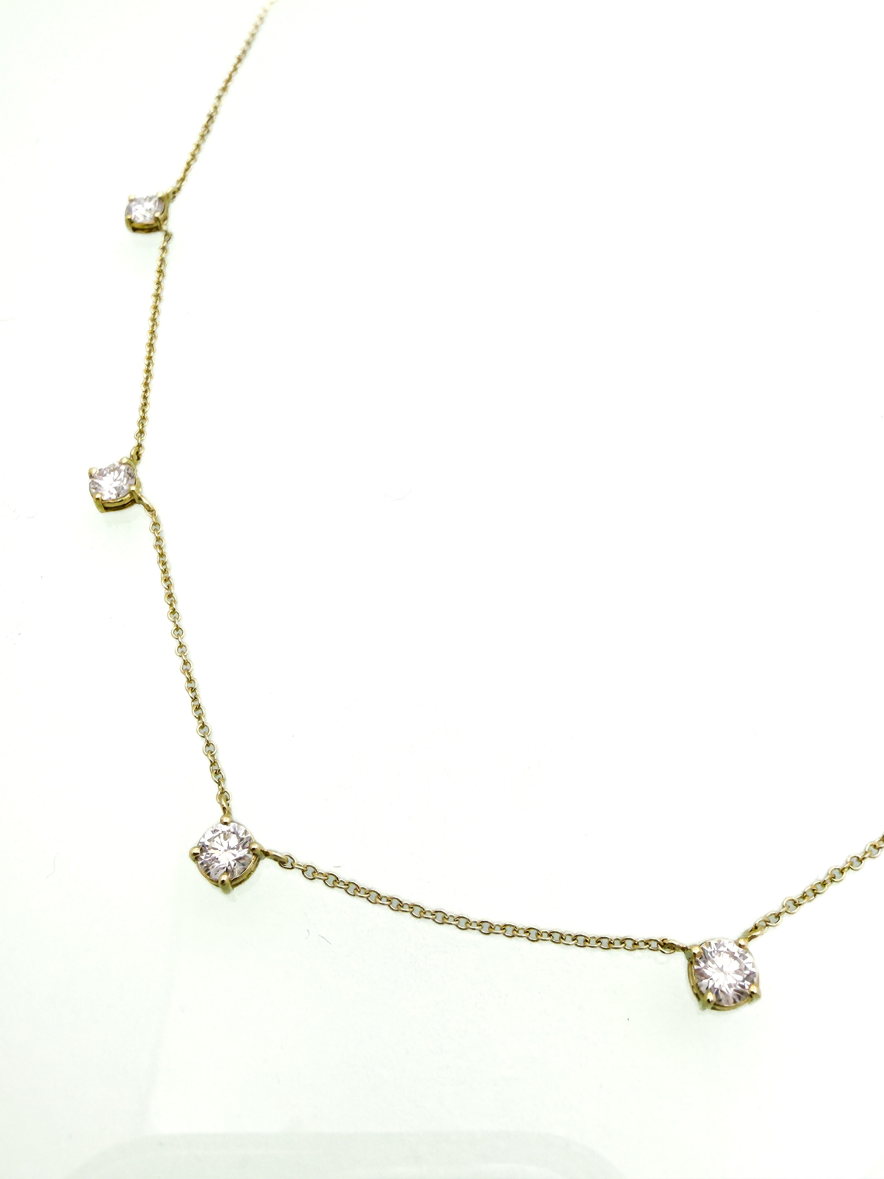 שרשרת צמודה עם תליוני יהלומי מעבדה