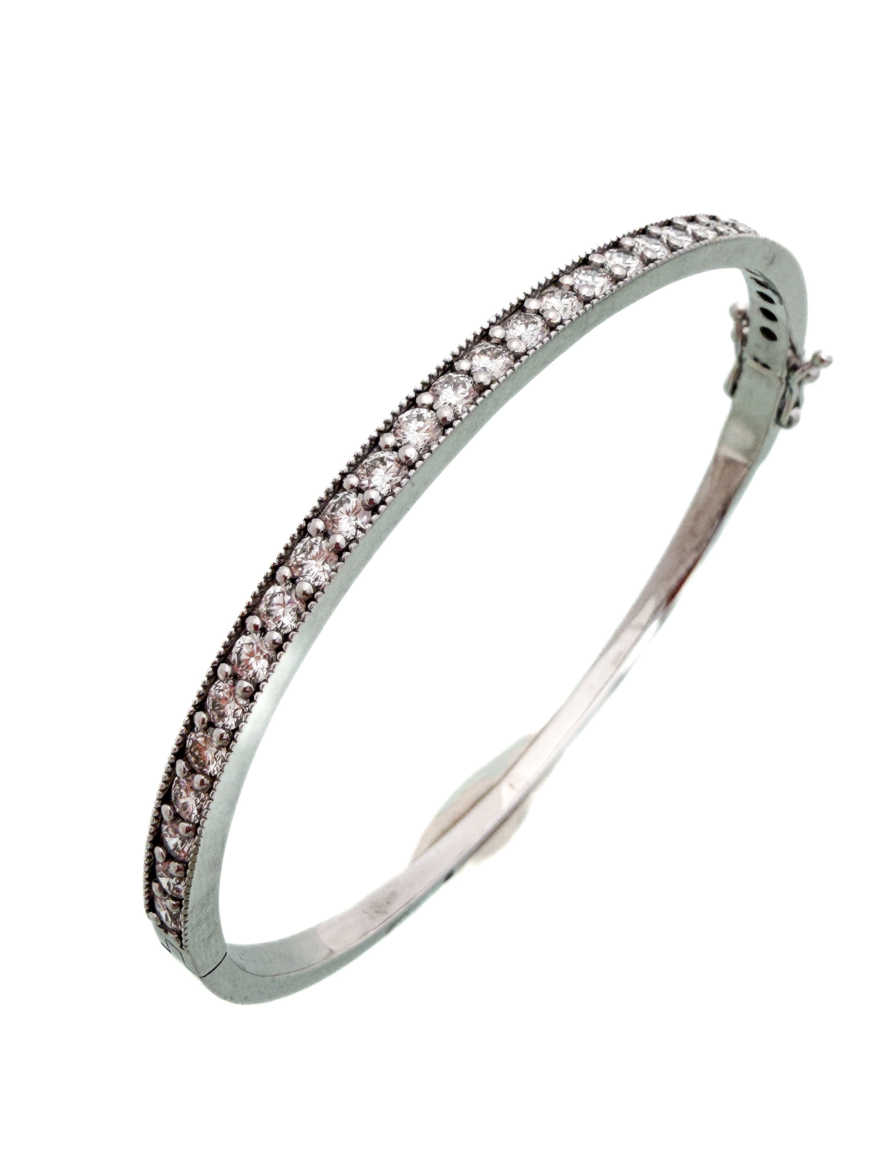 צמיד בנגל משובץ יהלומי מעבדה זהב 14 קארט