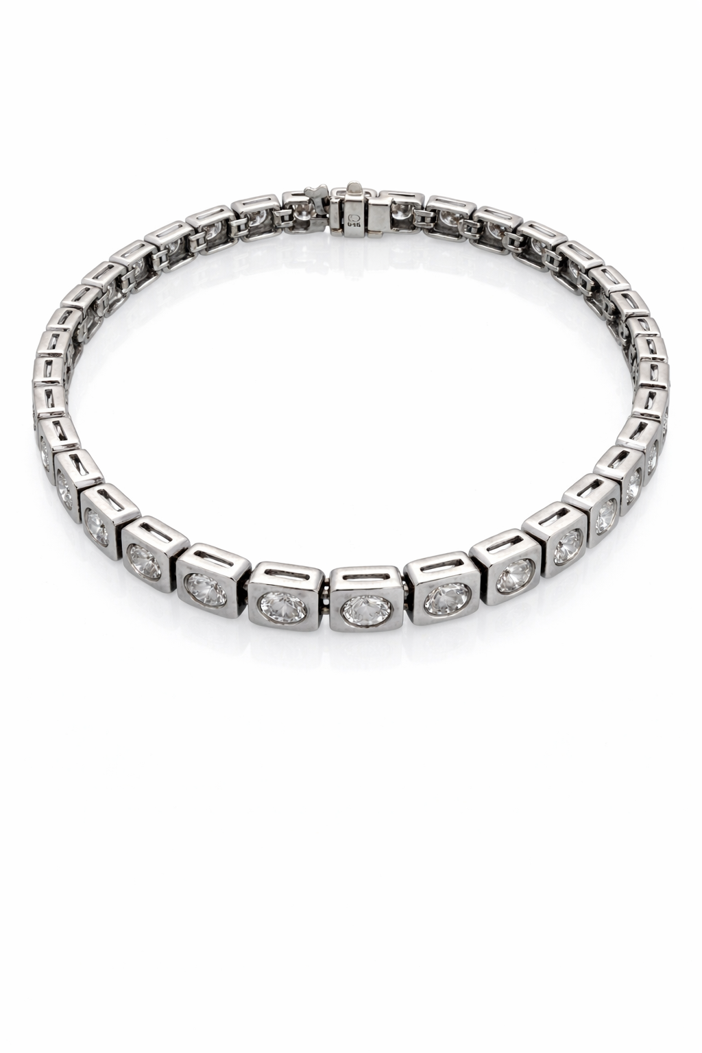 צמיד טניס "קוביות"משולב יהלומים