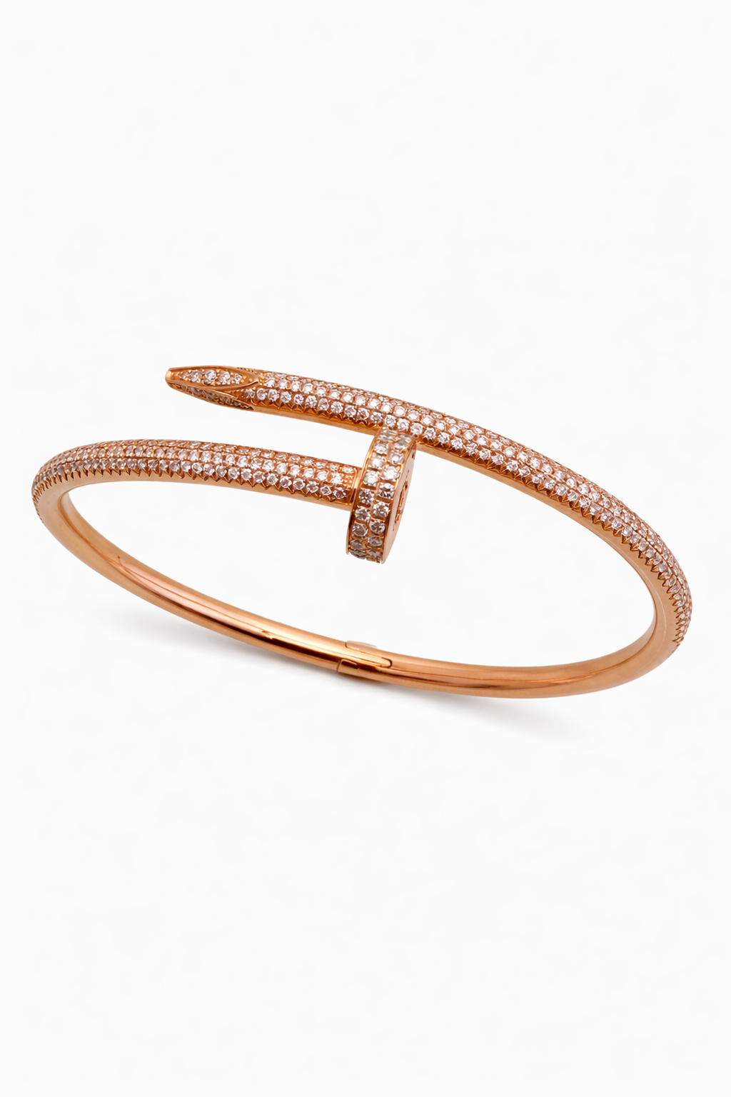 צמיד מסמר רוזגולד 18 קארט משובץ יהלומים