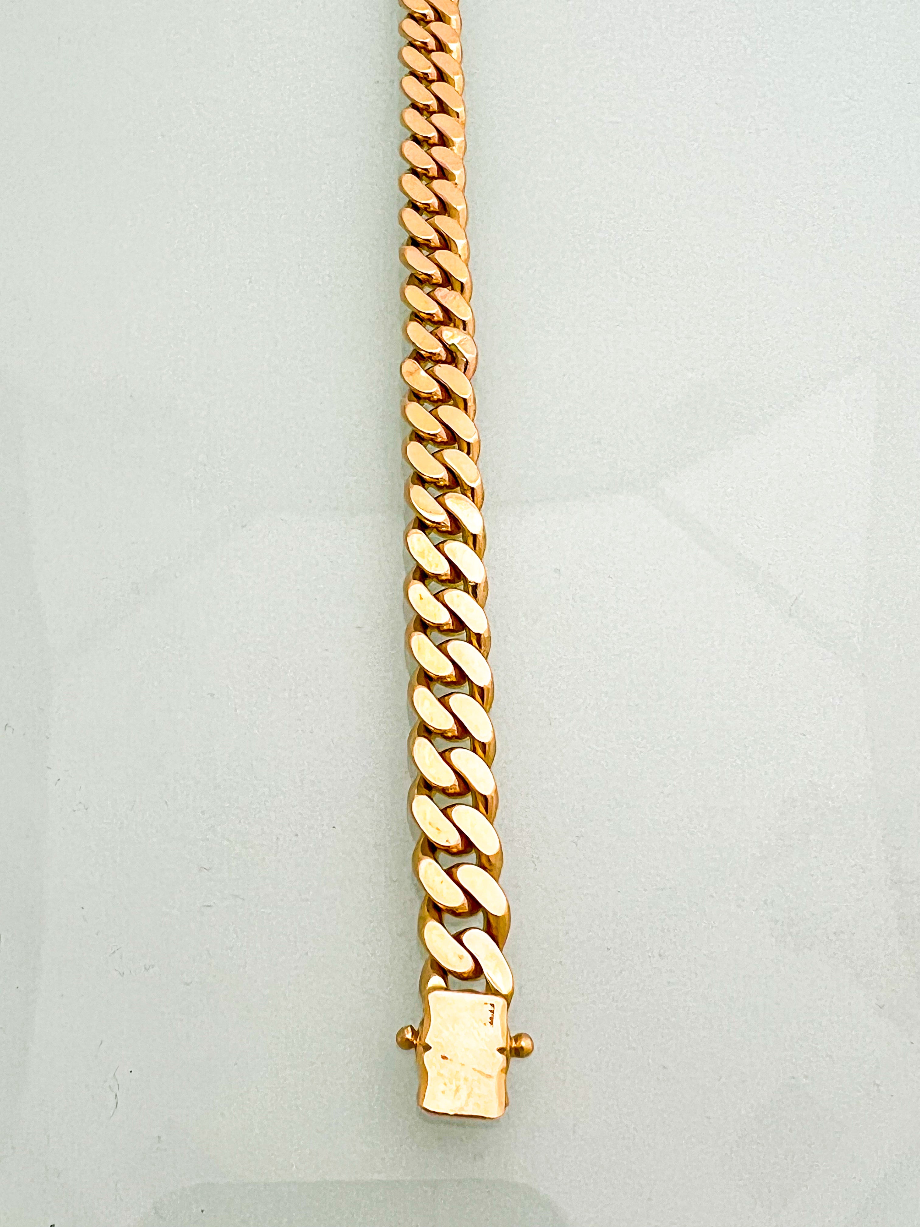 צמיד גורמט קובני זהב אדום 14 קארט