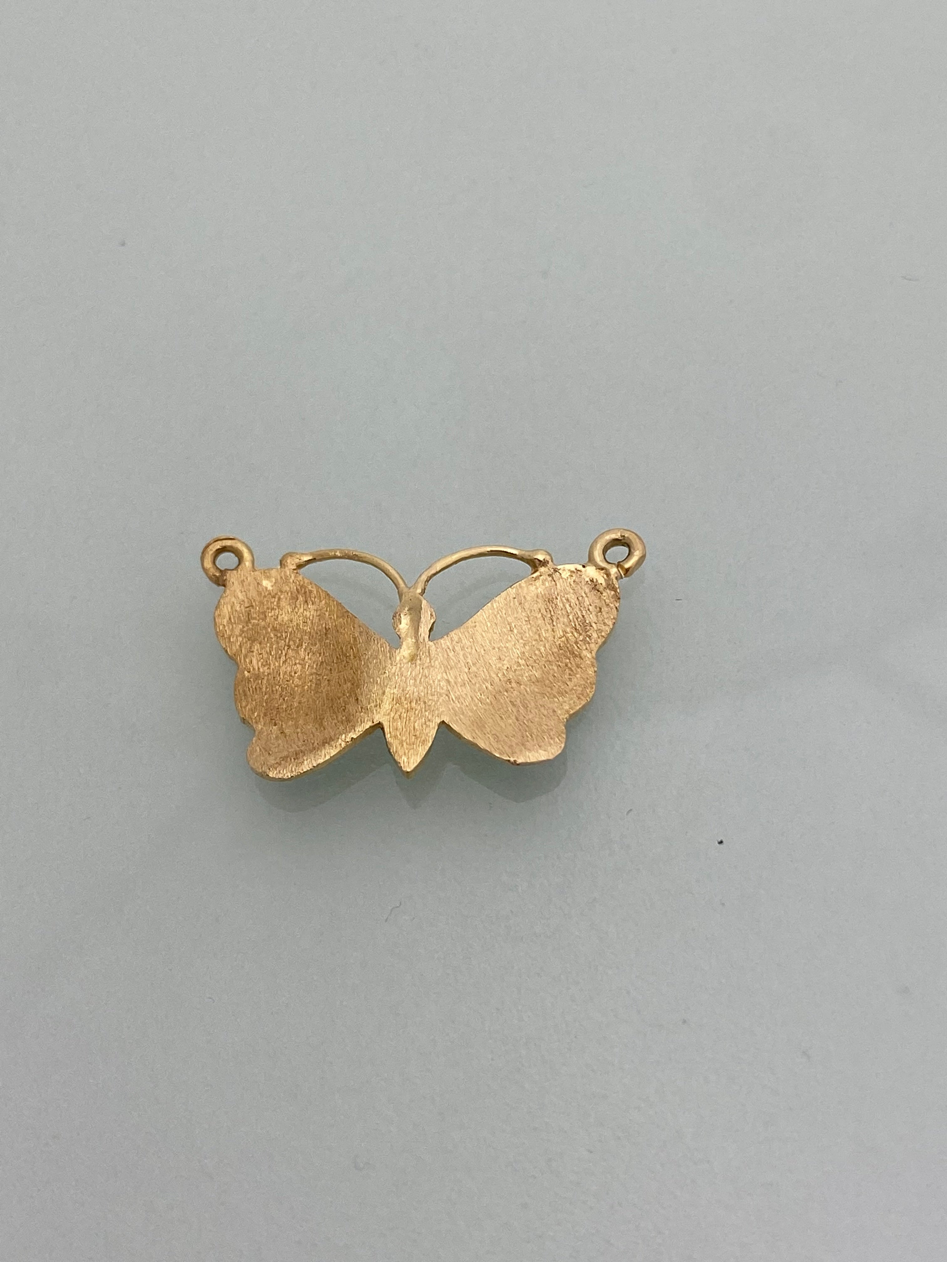 תליון פרפר 14 קארט צבוע באמייל