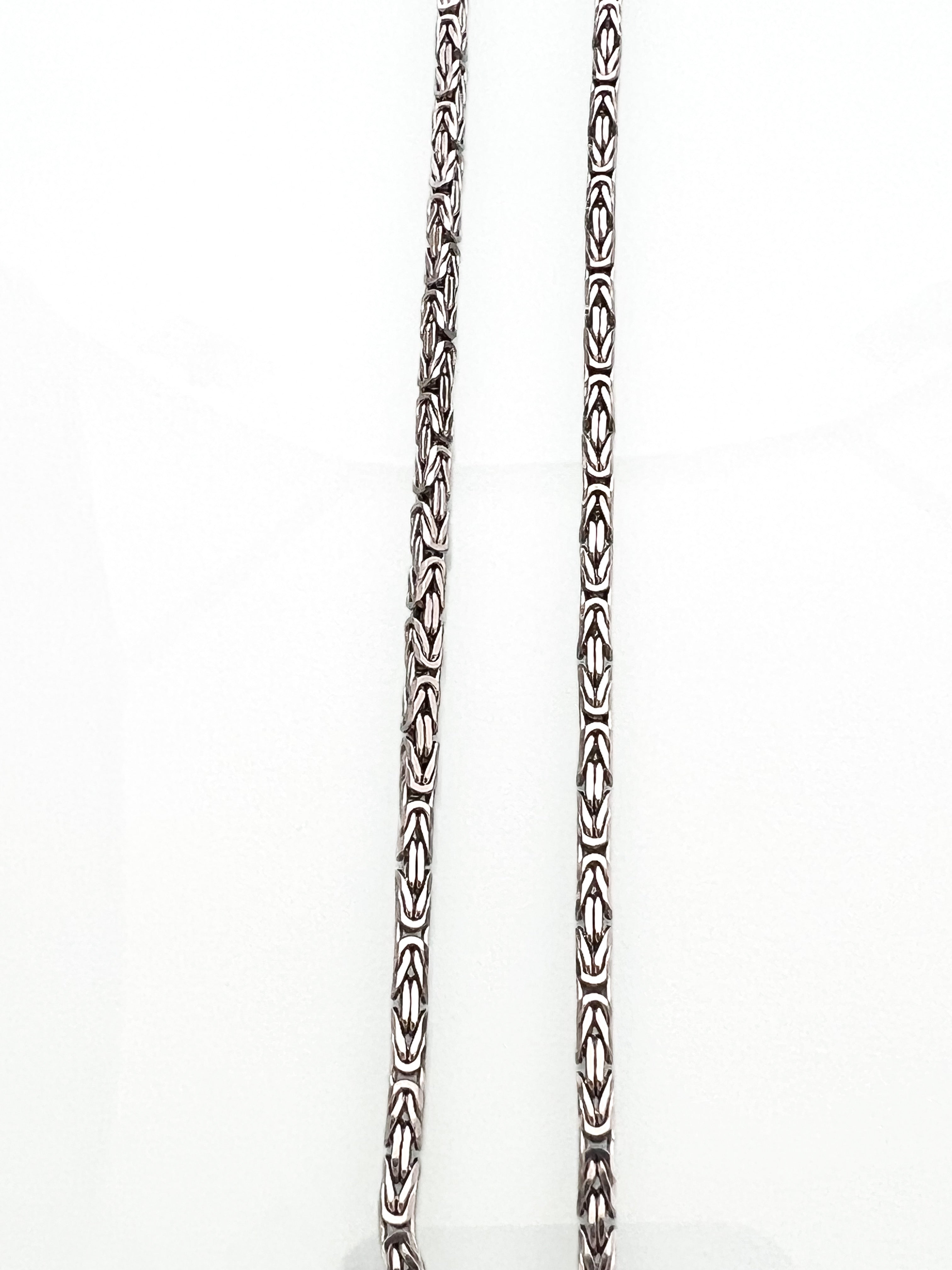 שרשרת חוליות עבה זהב לבן 14 קארט