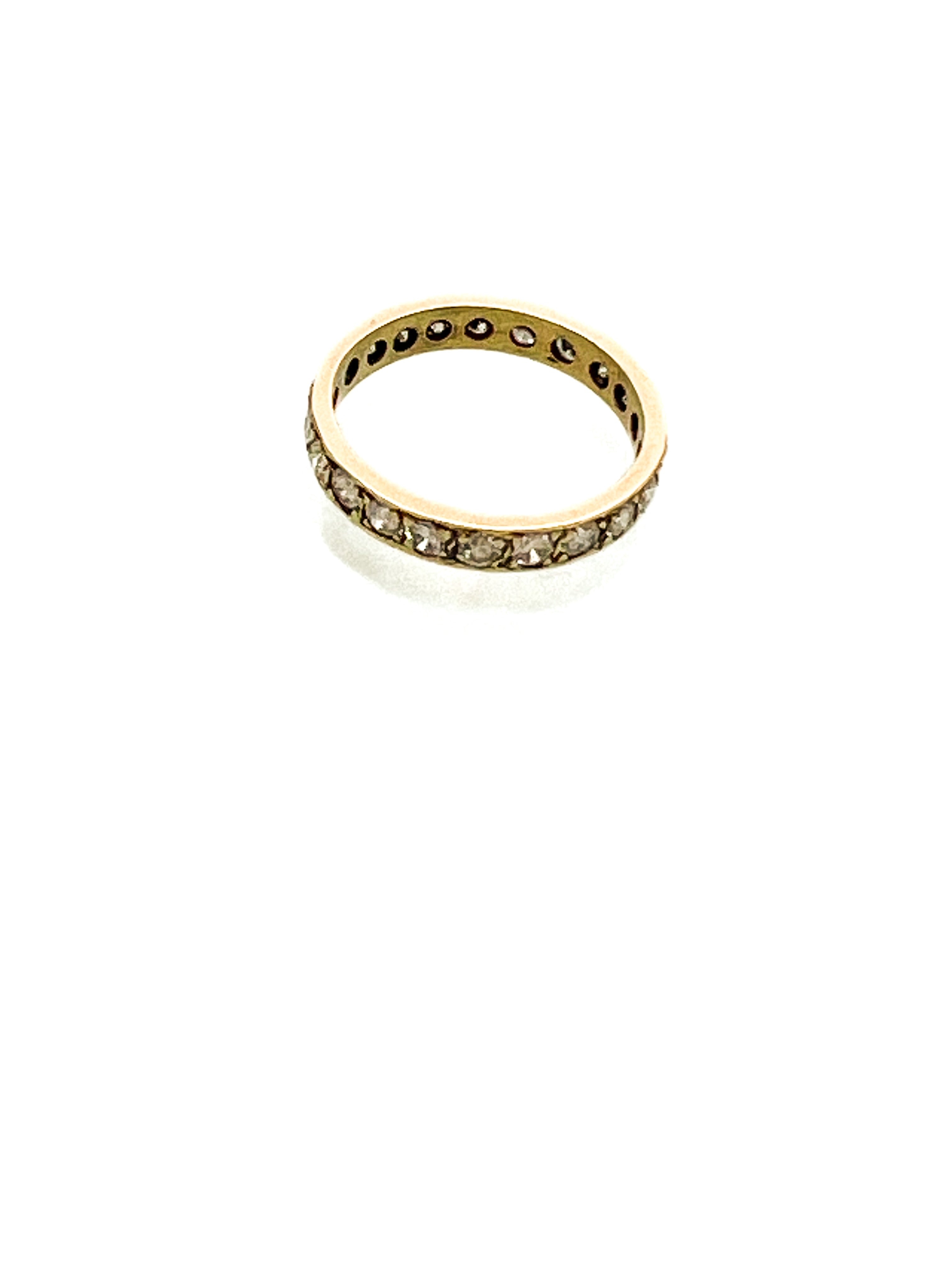 טבעת איטרנטי זהב 14 קארט משובצת יהלומים