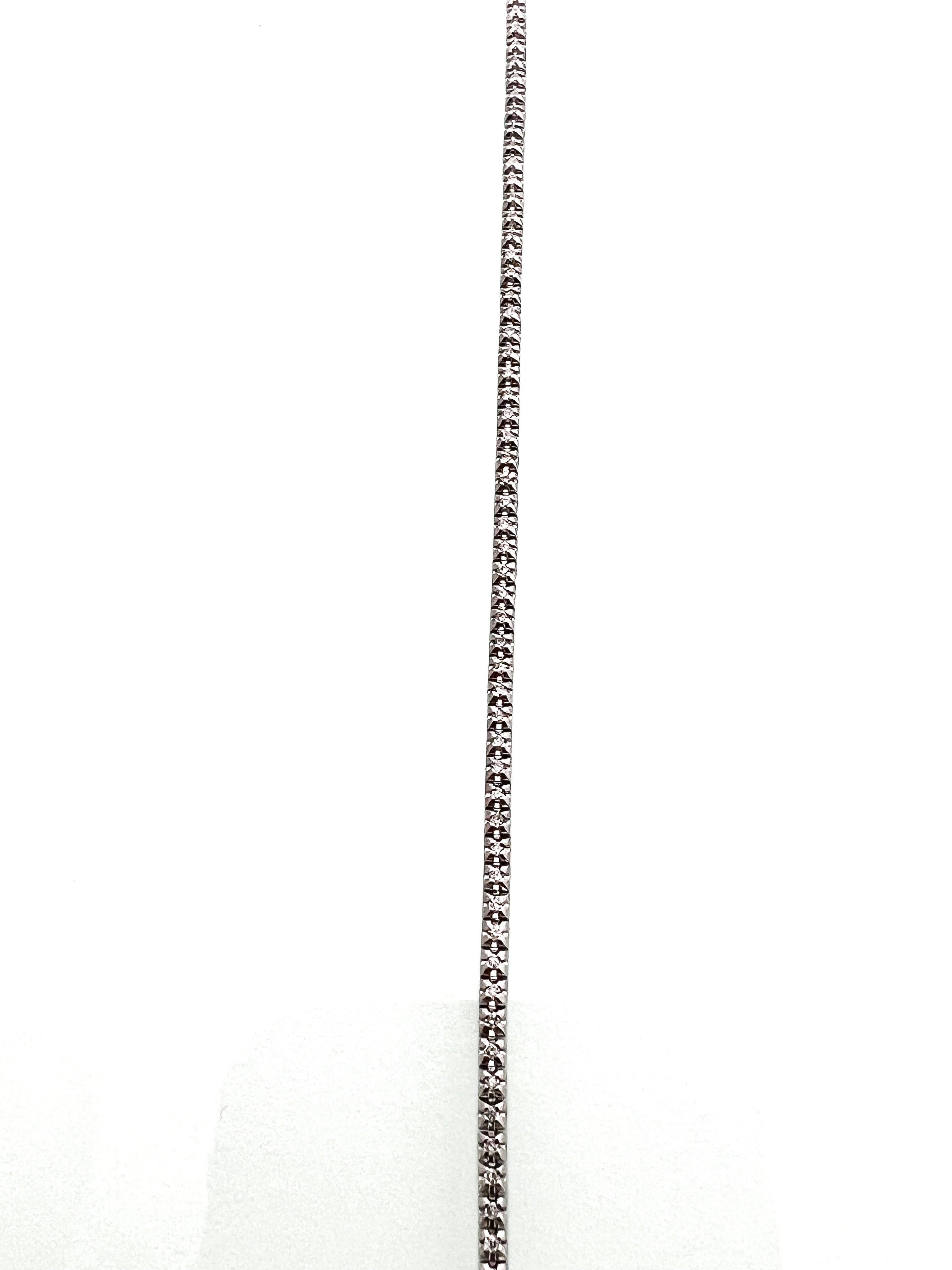 צמיד טניס זהב לבן 14 קארט משובץ יהלומים