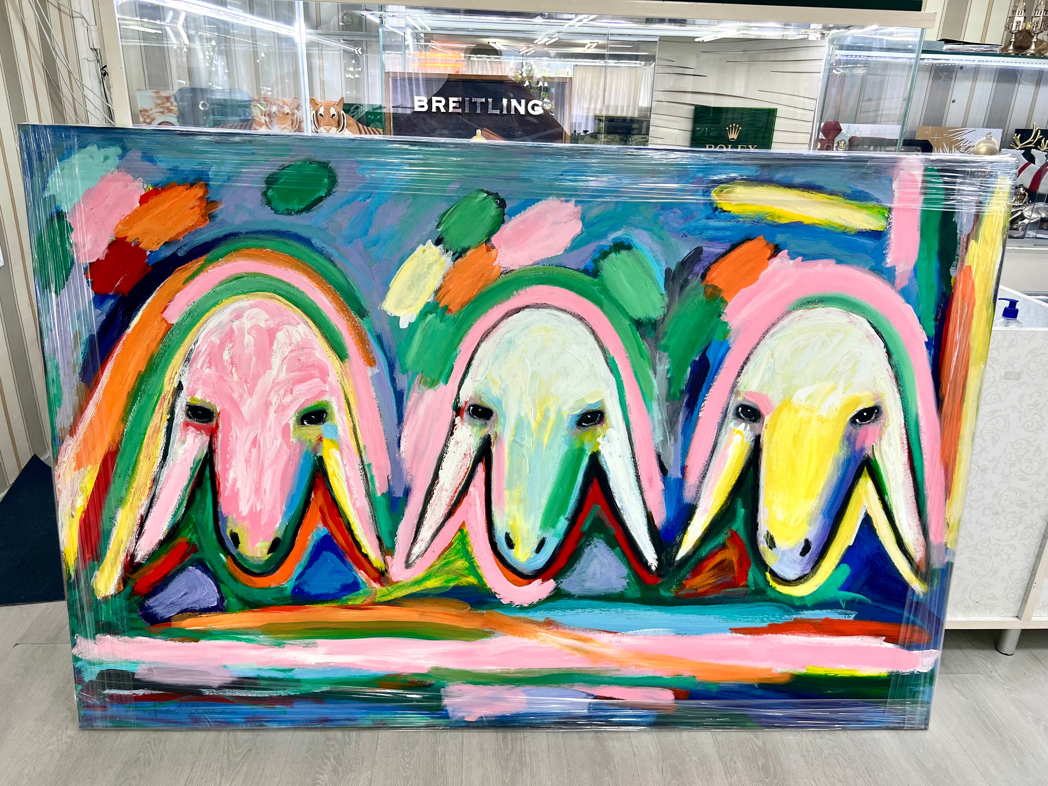 מנשה קדישמן אקריליק על קנבס חתומה