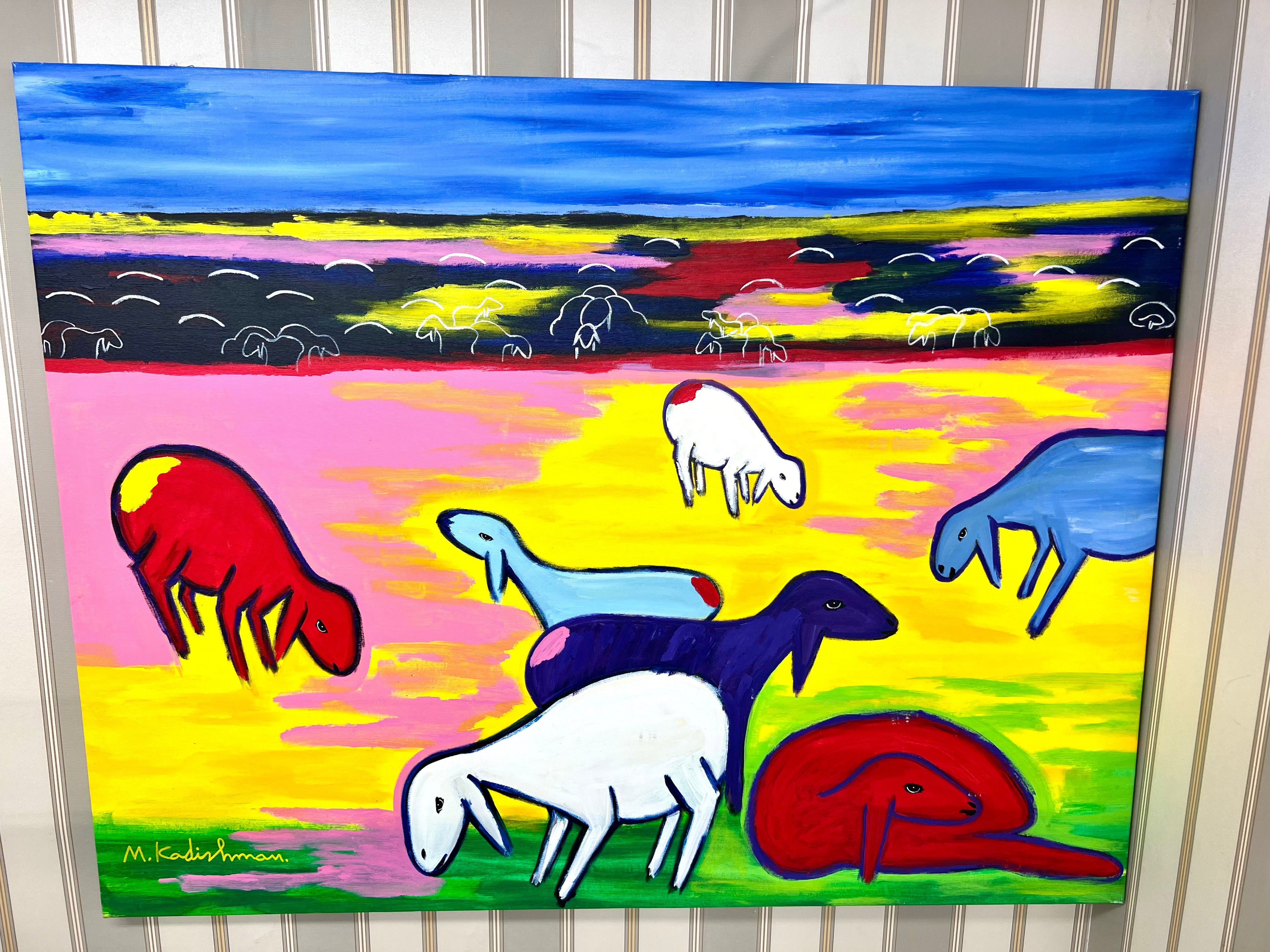 מנשה קדישמן אקריליק על קנבס חתומה