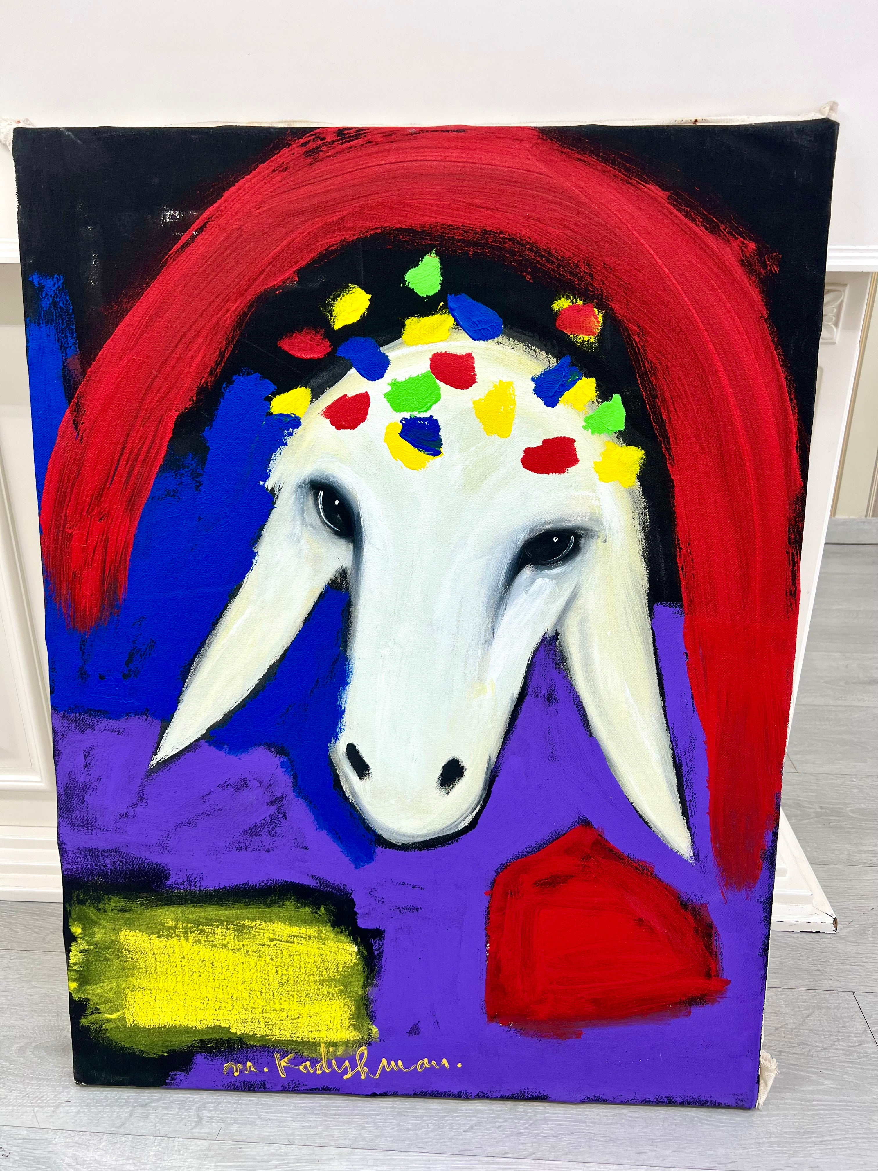 מנשה קדישמן אקריליק על קנבס חתומה