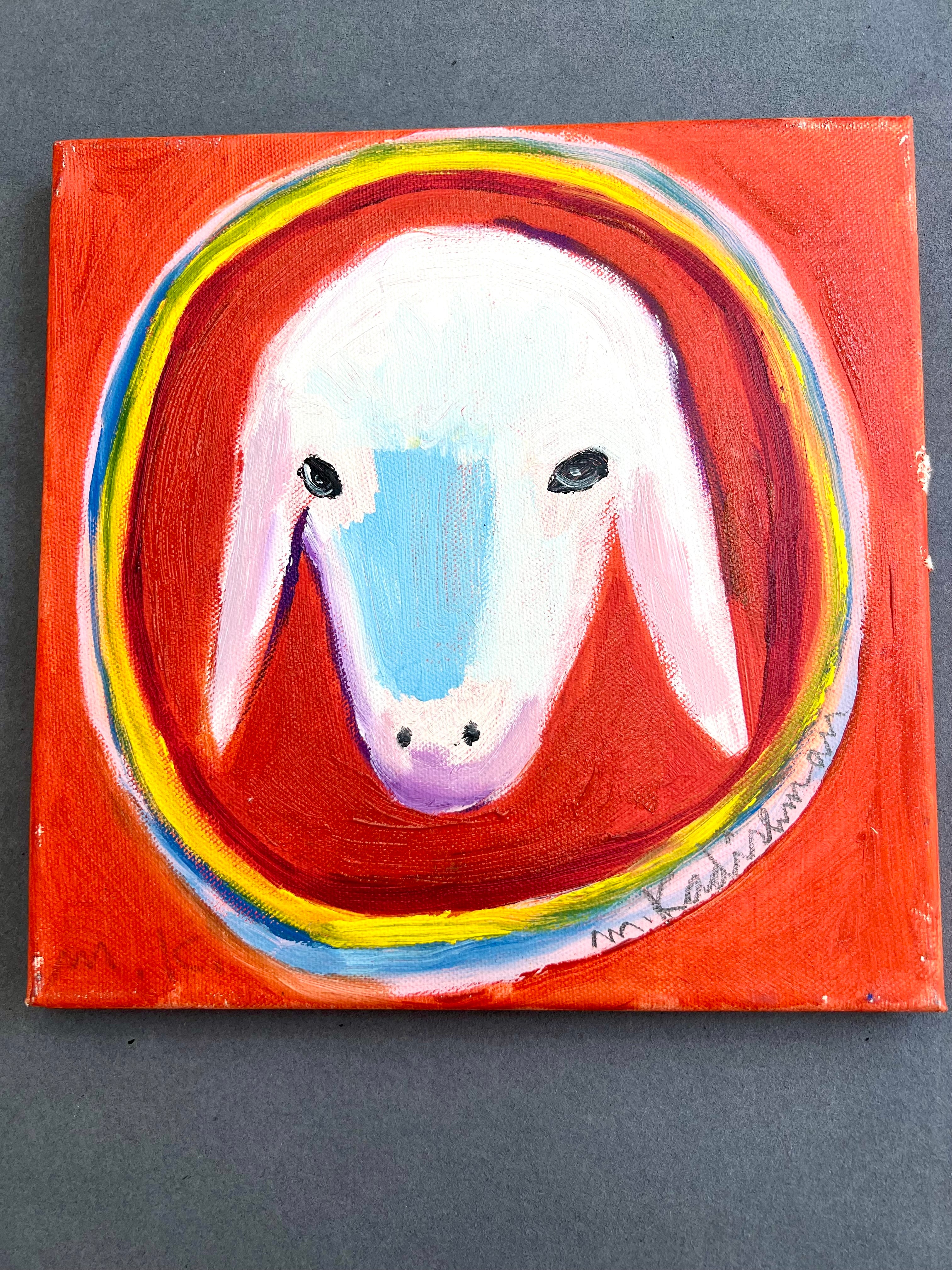 מנשה קדישמן אקריליק על קנבס חתומה