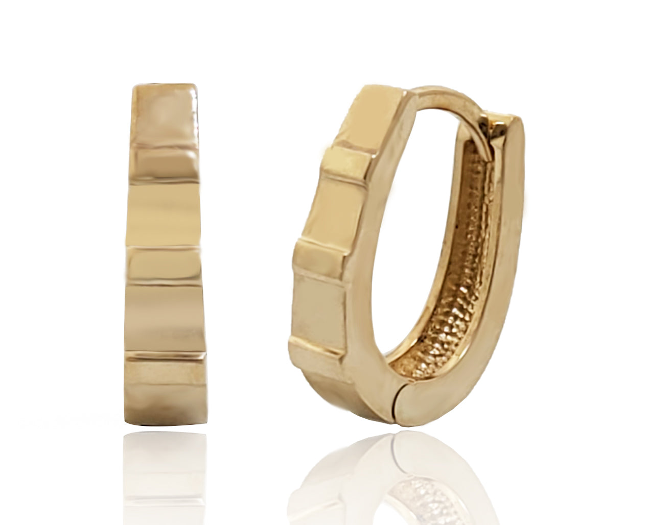 עגילי בננה זהב 14 קארט