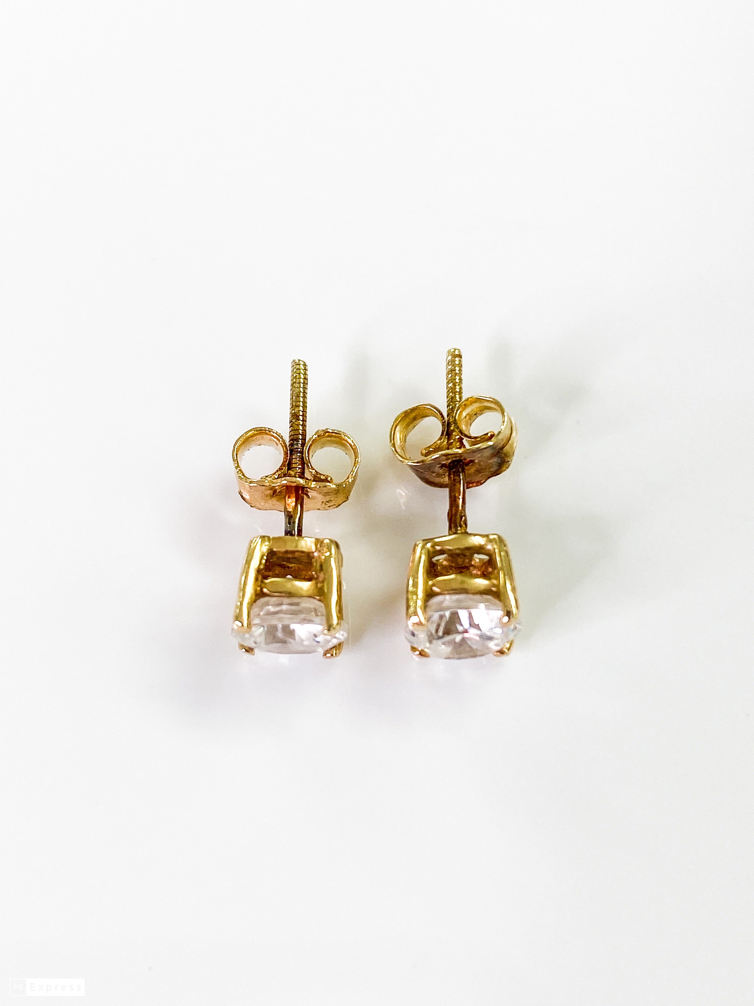 עגילי זהב 14 קארט שיבוץ זירקונים