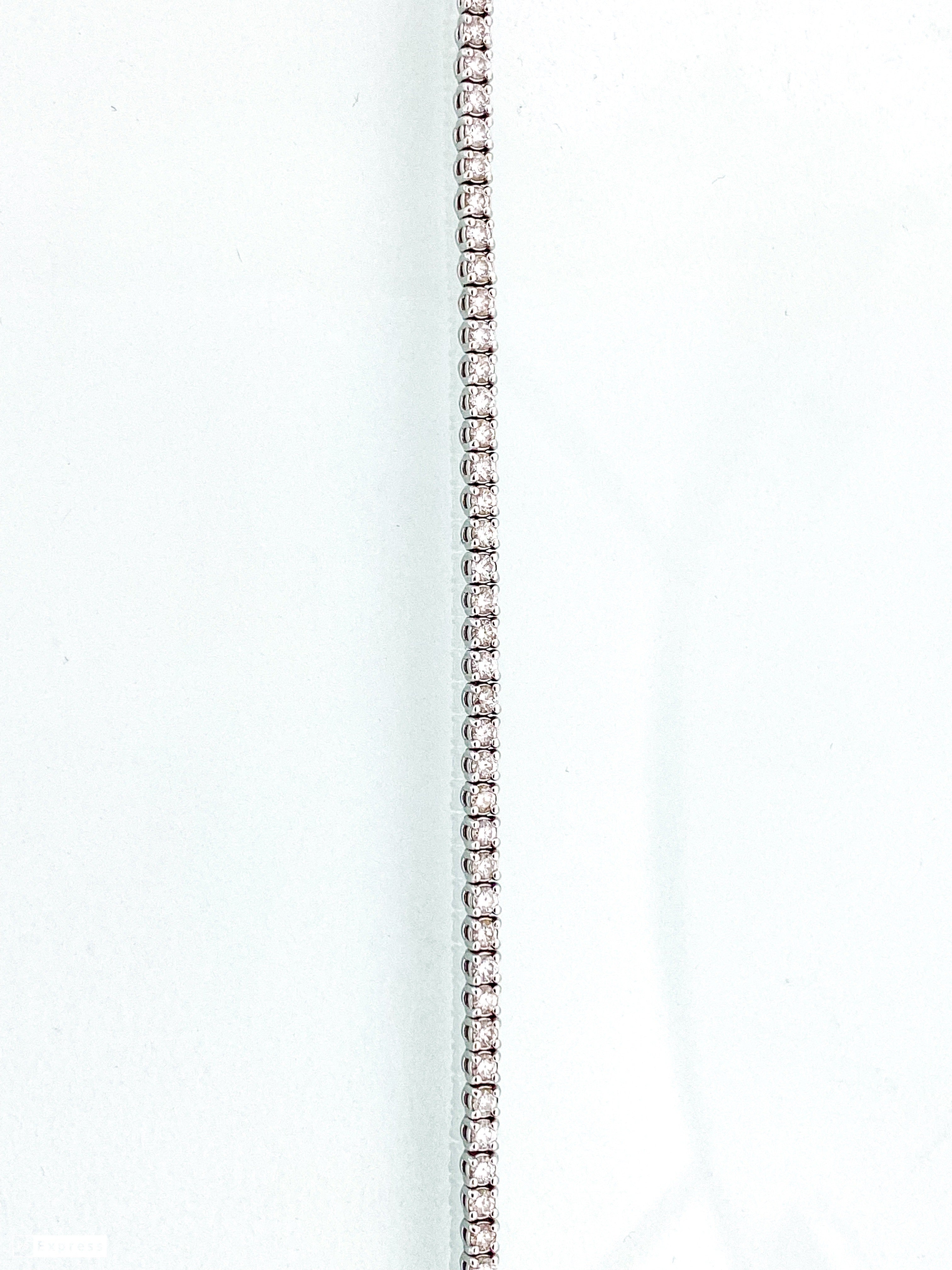 צמיד טניס זהב לבן 14 קארט משובץ יהלומים