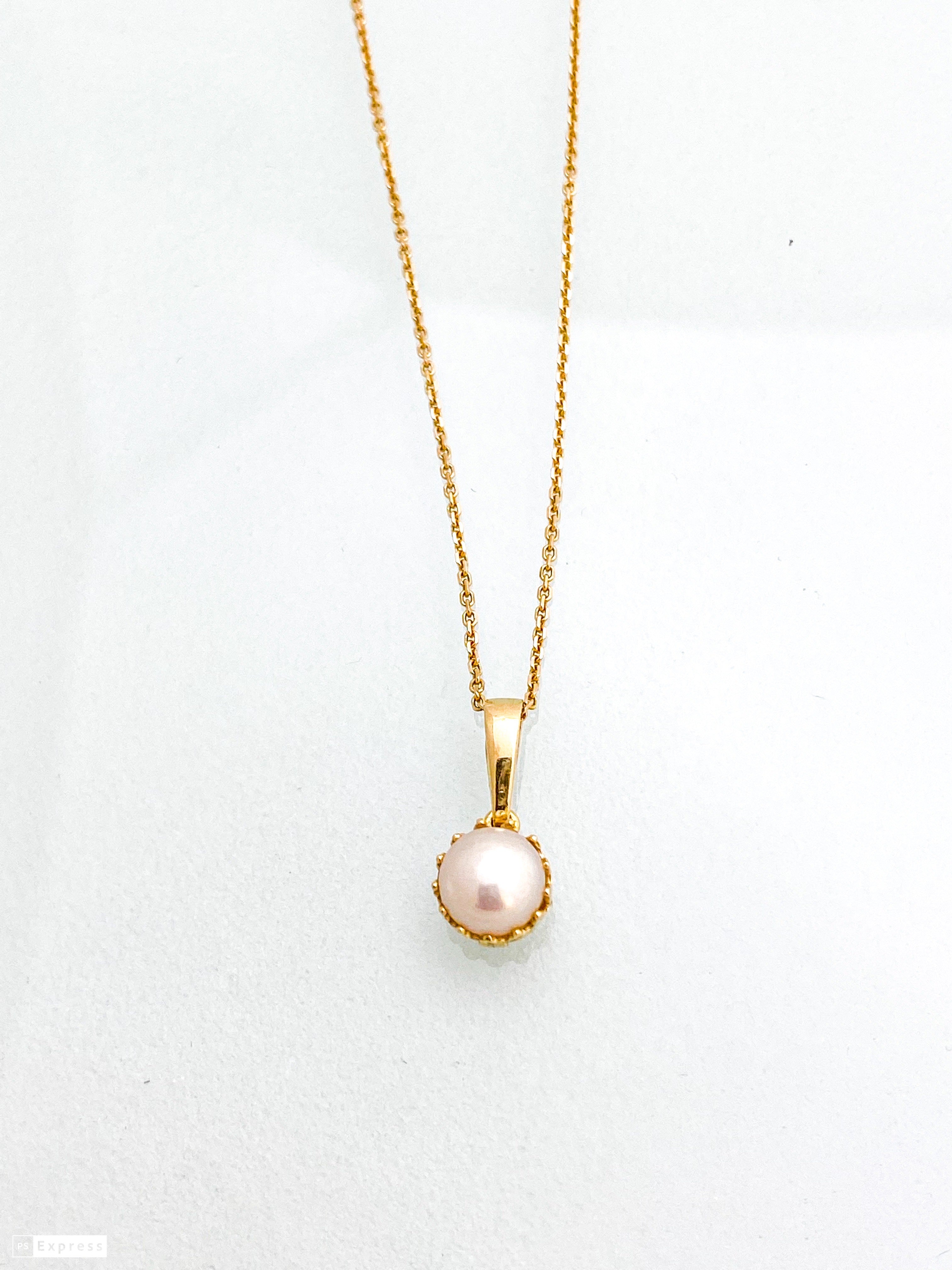 שרשרת זהב 14 קארט עם פנינה