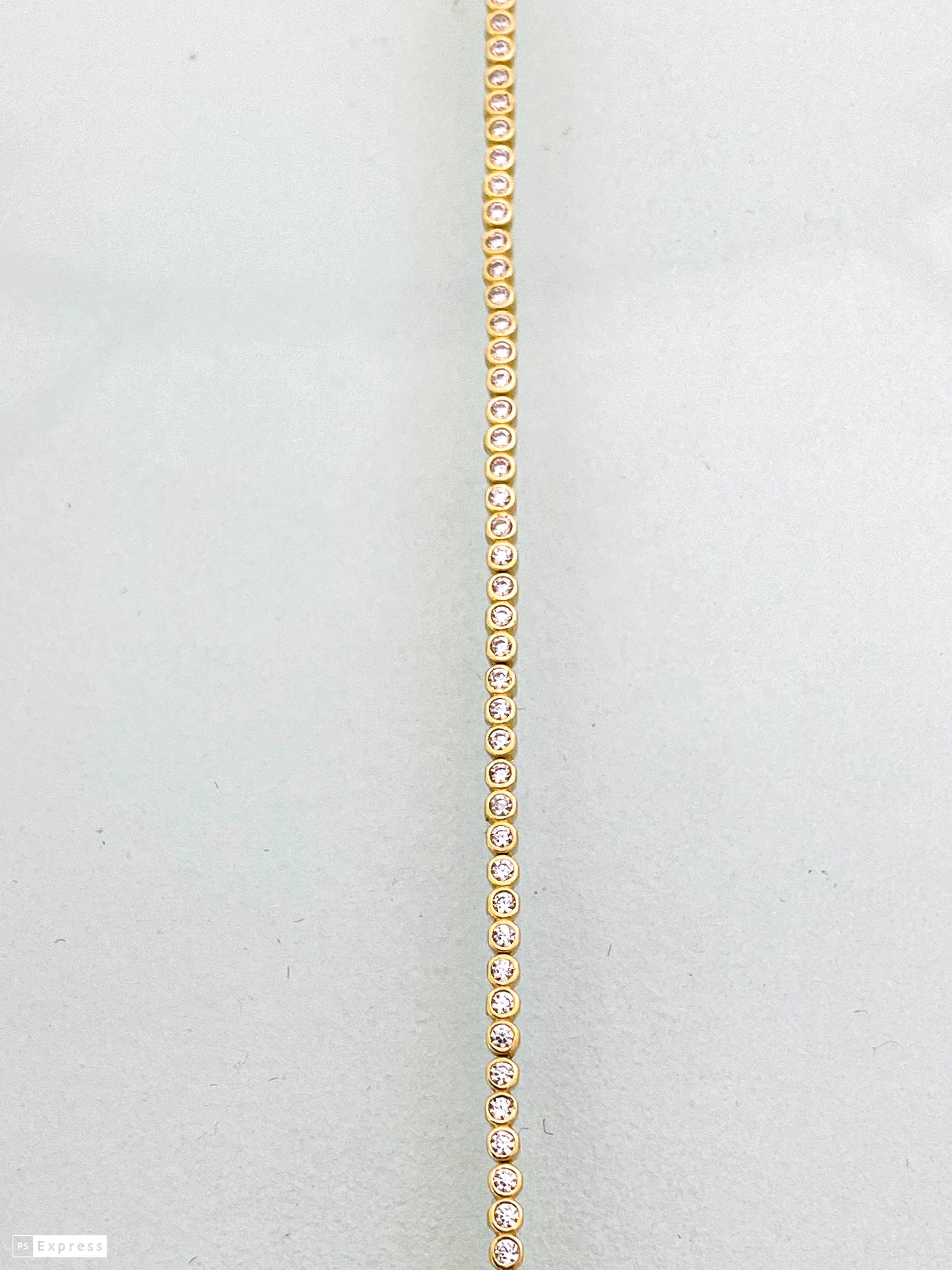 צמיד טניס זהב צהוב 14 קארט משובץ זירקונים