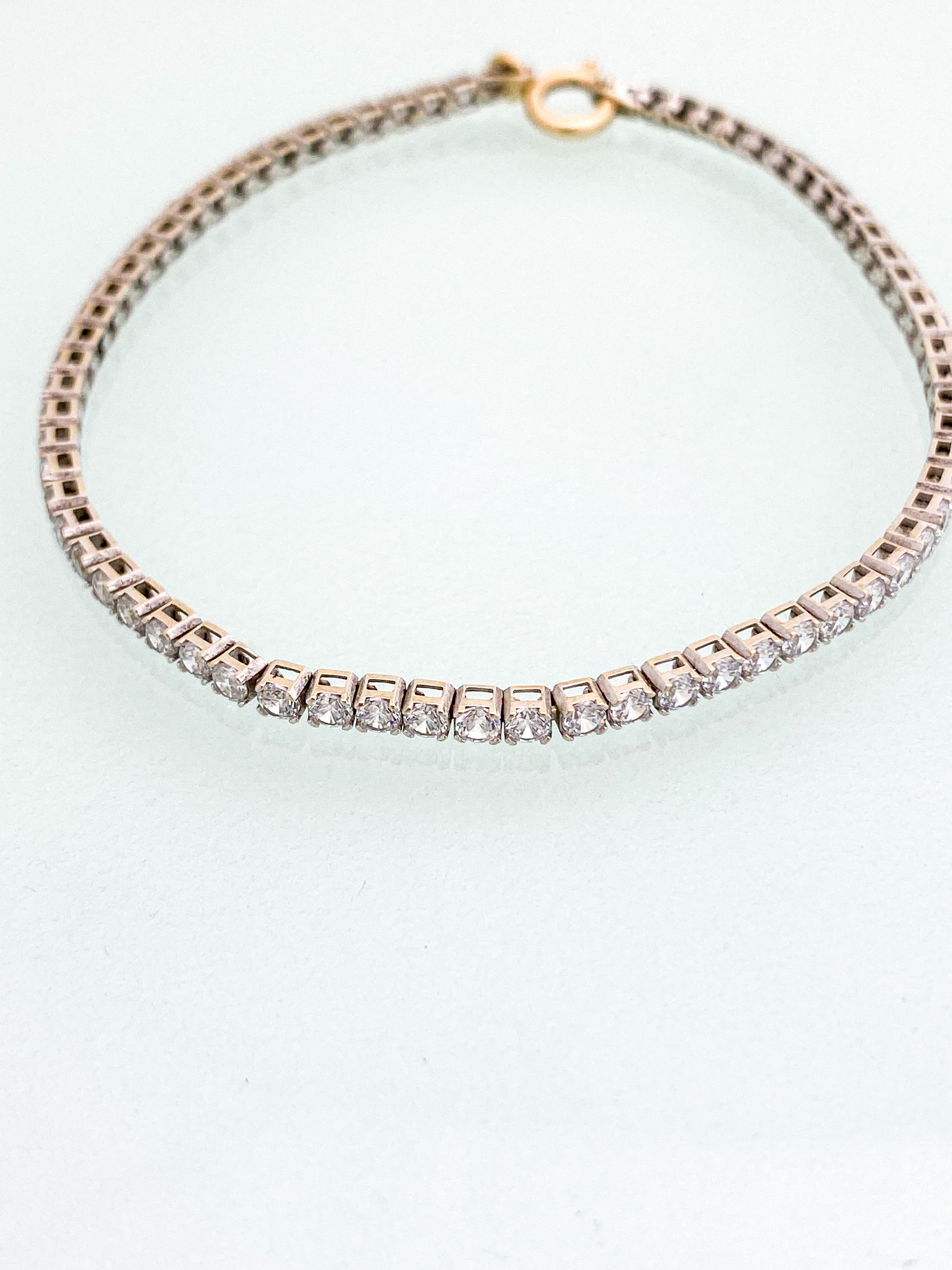 צמיד טניס זהב 14 קארט משובץ זירקונים