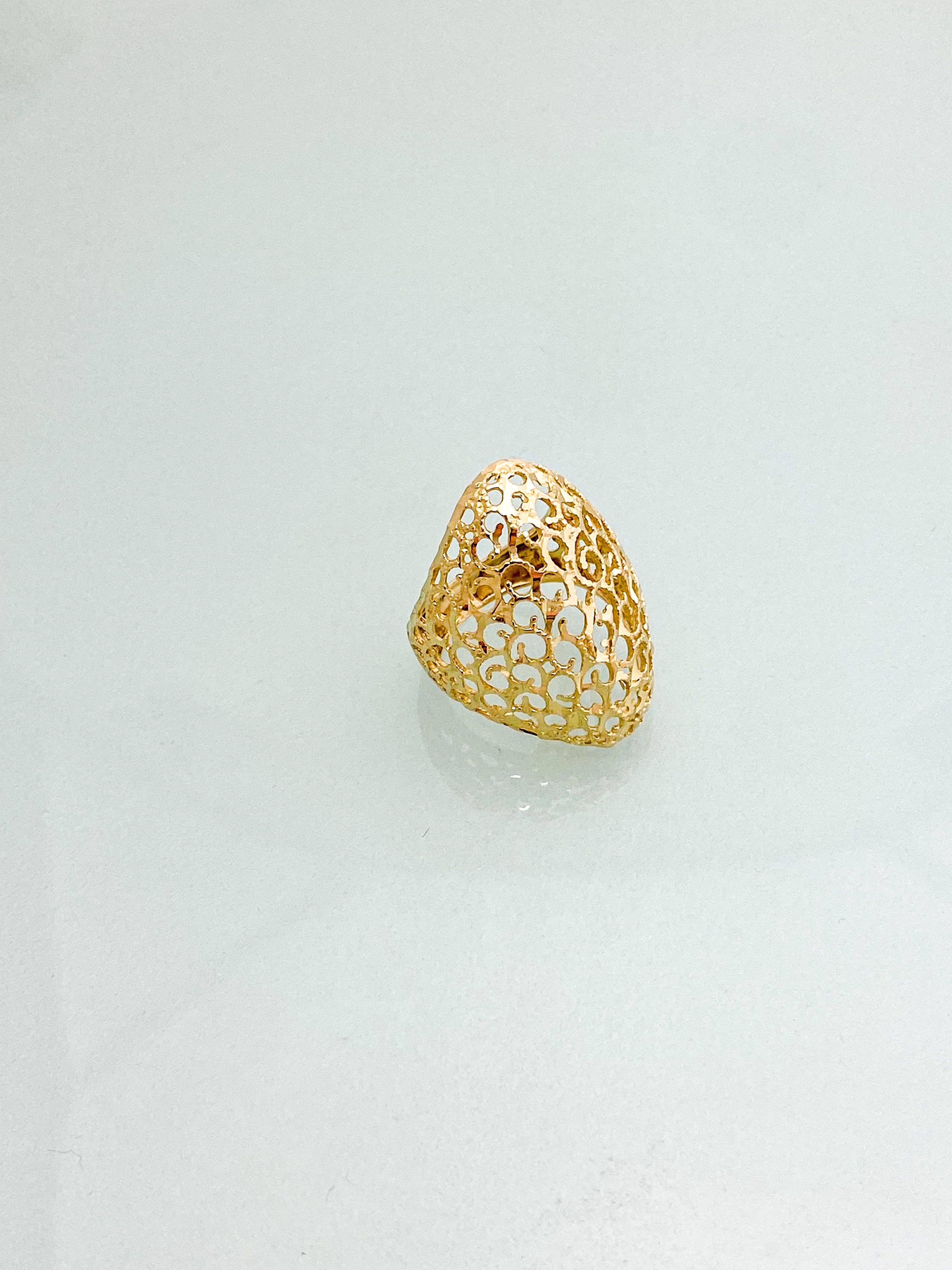 טבעת תחרה אובלית 14 קארט