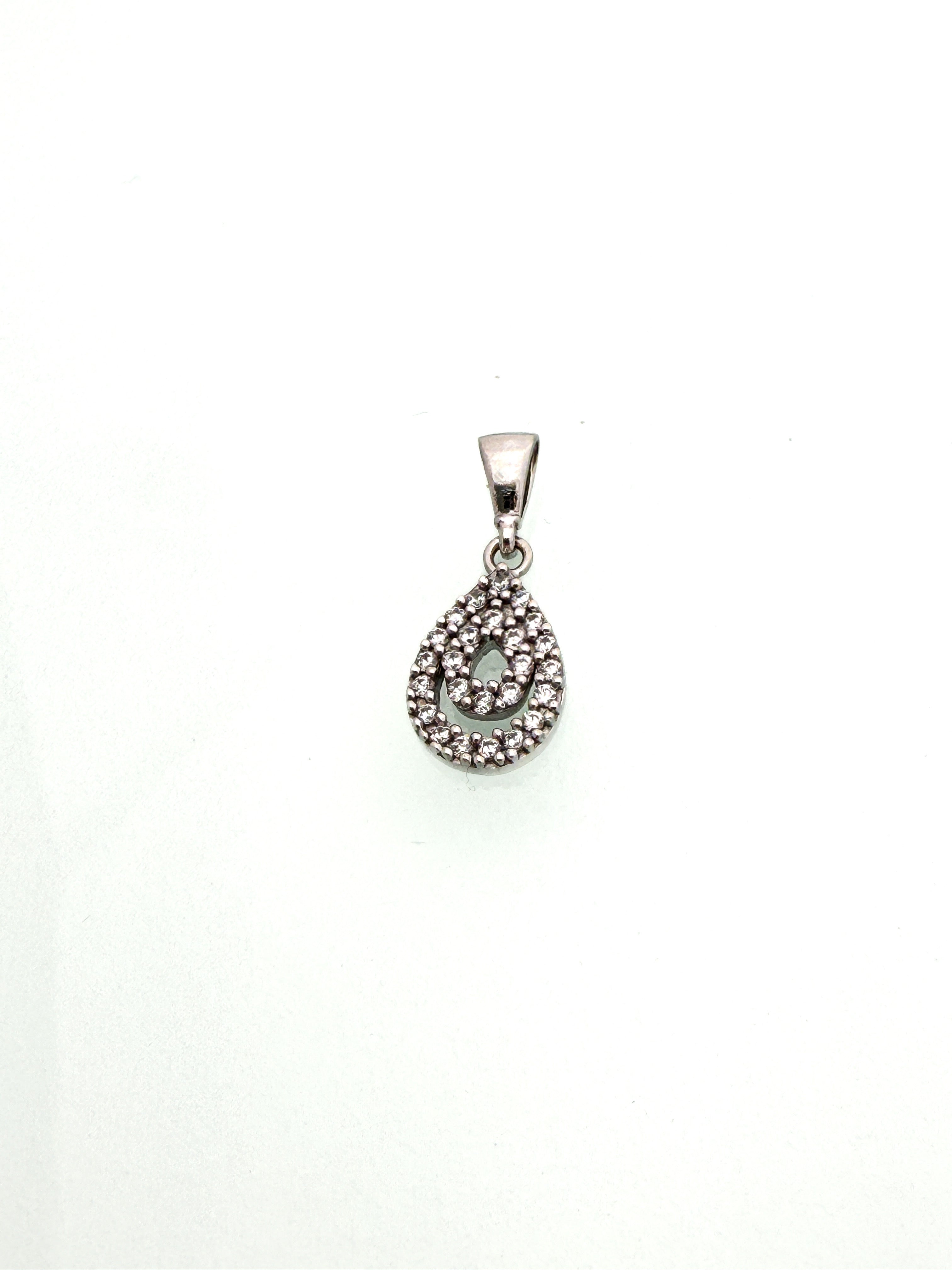 תליון טיפה 14 קארט משובץ זירקונים