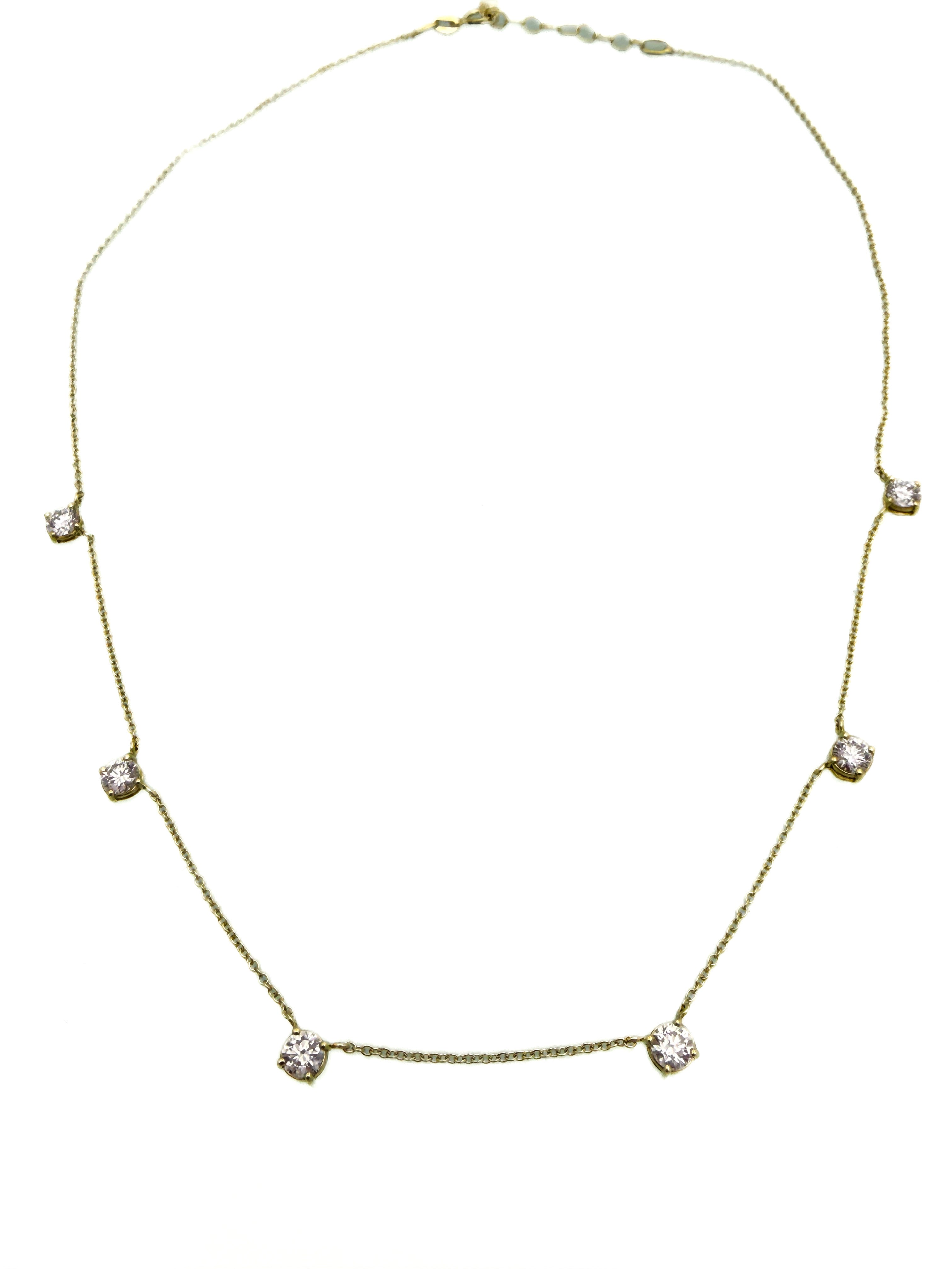 שרשרת צמודה עם תליוני יהלומי מעבדה