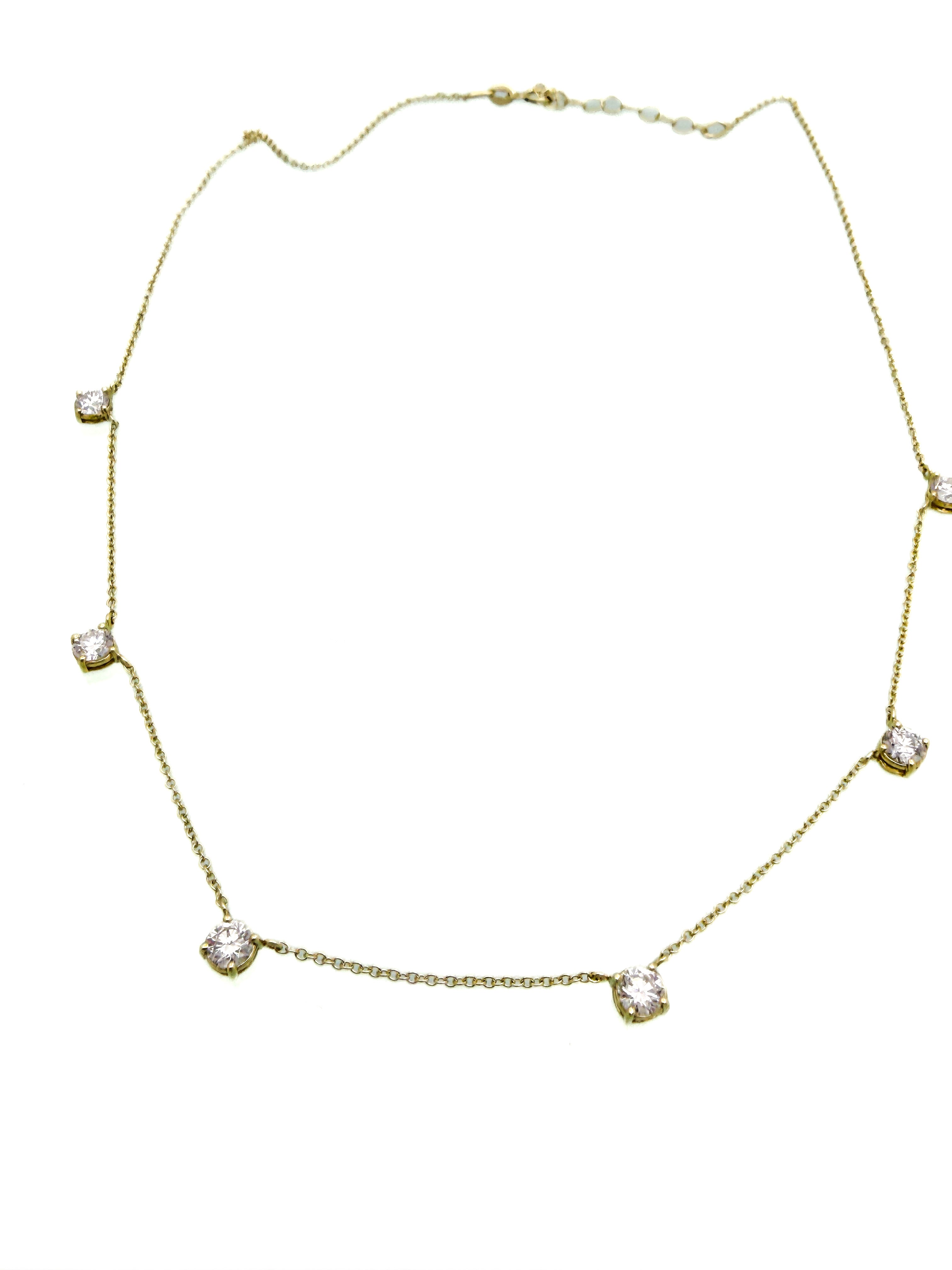 שרשרת צמודה עם תליוני יהלומי מעבדה