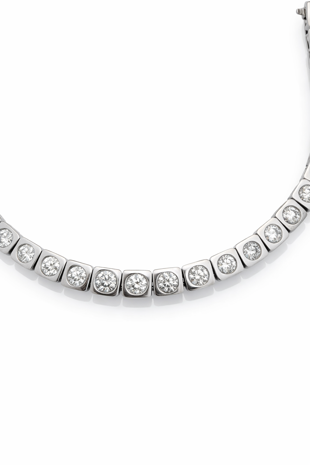 צמיד טניס "קוביות"משולב יהלומים