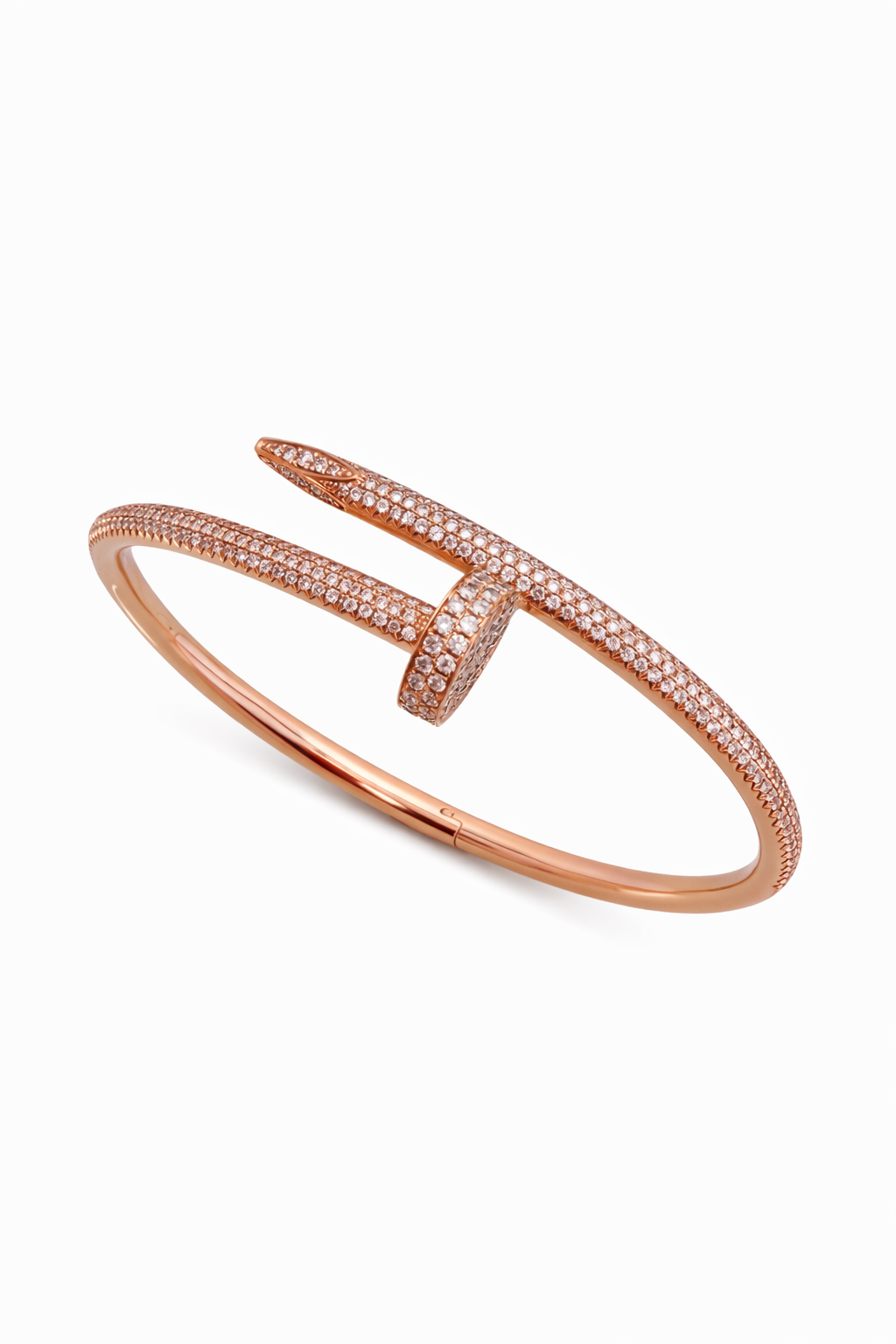 צמיד מסמר רוזגולד 18 קארט משובץ יהלומים