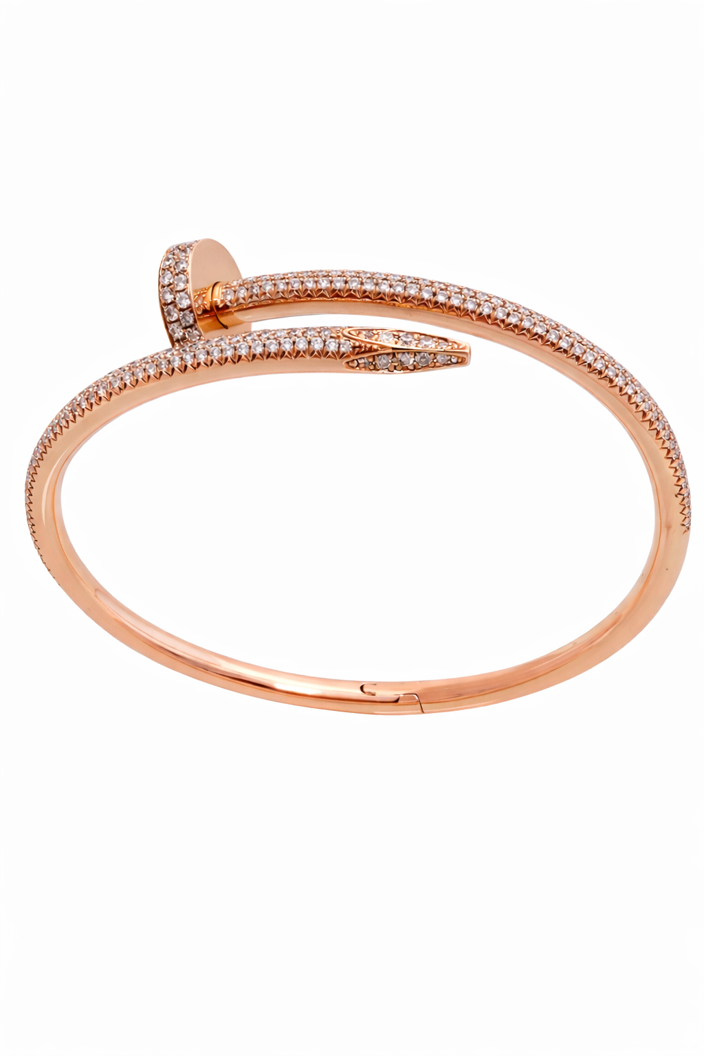 צמיד מסמר רוזגולד 18 קארט משובץ יהלומים