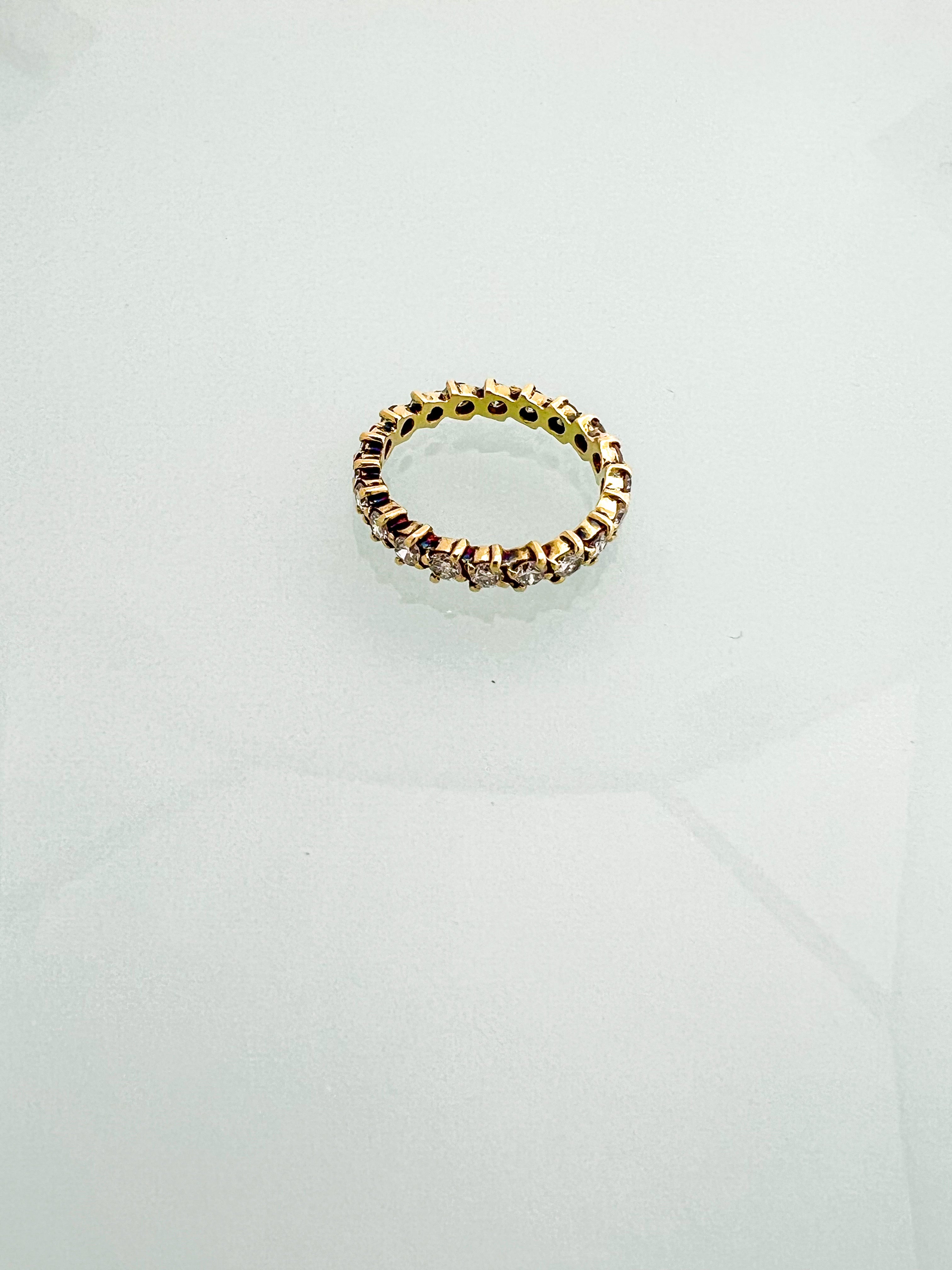 טבעת איטרנטי זהב צהוב 14 קארט משובצת כולה יהלומים