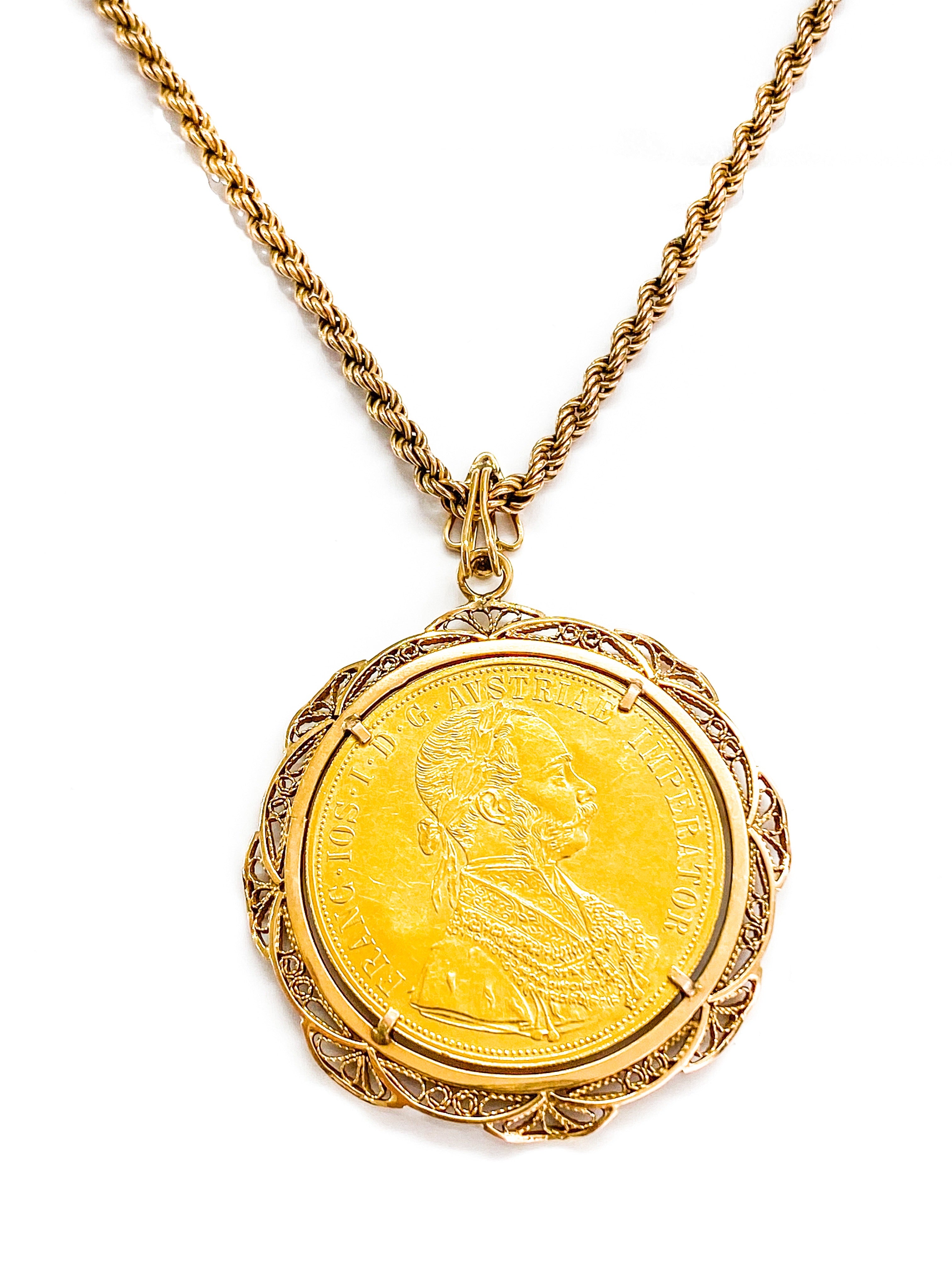 שרשרת זהב 968 עם תליון מטבע דוקט אוסטרי