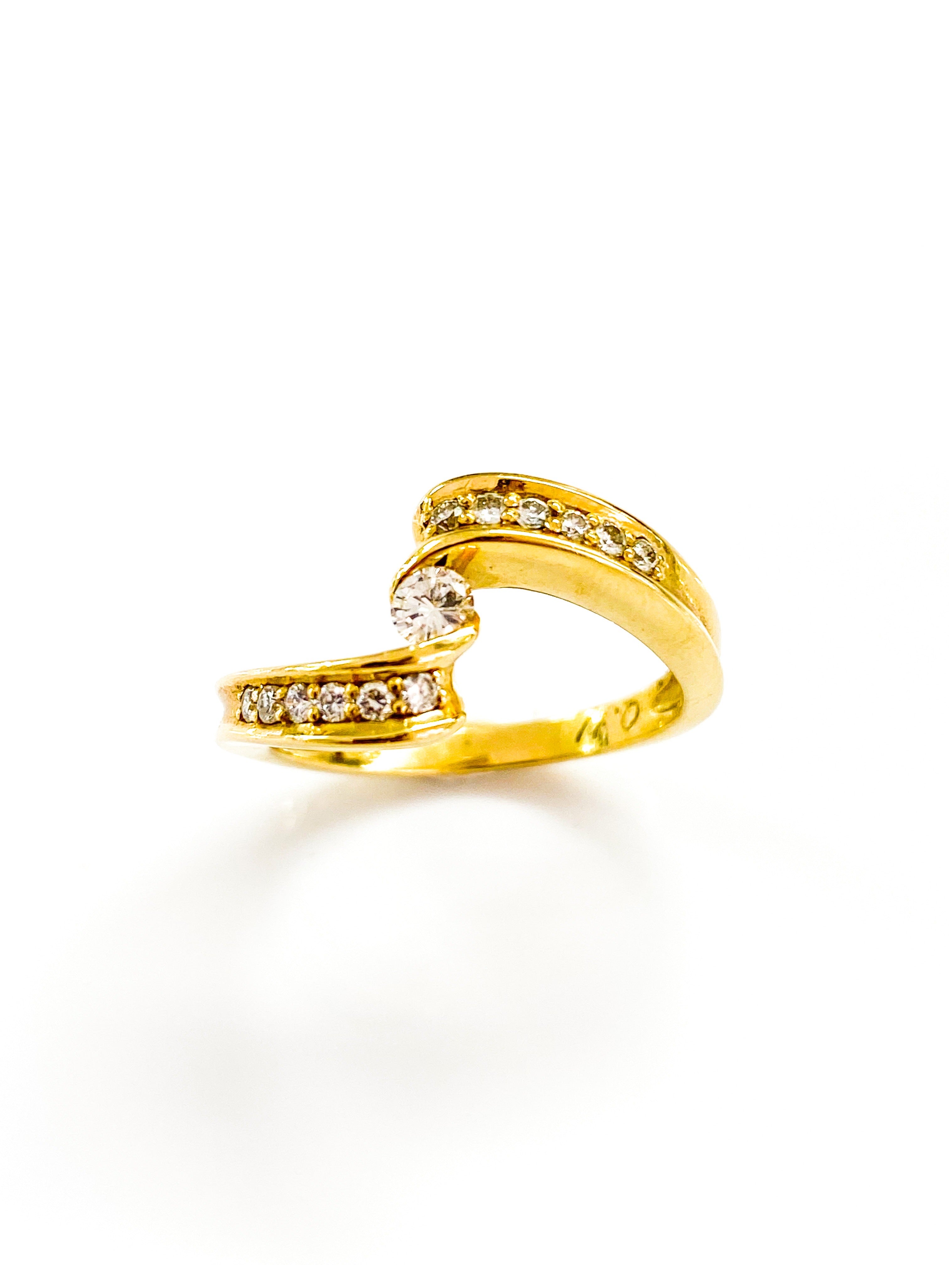טבעת גל זהב צהוב